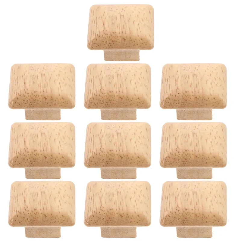 Built Damn Tough Natural Wood Square Cabinet Knobs With Smooth Glide Drawer Pull Handles For Kitchen And Closet Rustic Farmhouse Dresser Hardware Top Shelf Furniture Update In A Slick Ten Pack Set