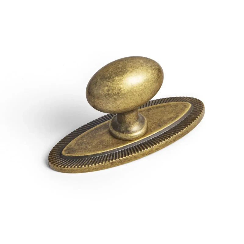 Badass Hella Smooth Antique Brass Cabinet Knobs With Oval Backplate For Kitchen Drawers And Furniture Upgrades Zinc Alloy Hardware Top Shelf Premium Set Of Twelve