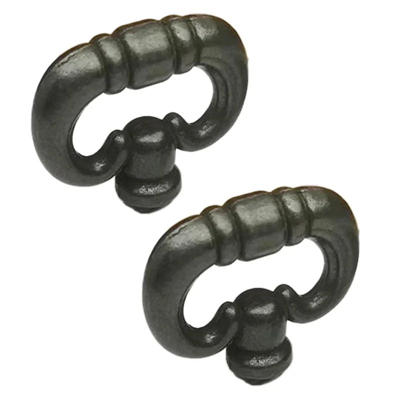 Solid As A Rock Matte Black Ring Knobs For Kitchen Cabinets And Bedroom Drawers Vintage Drop Design Furniture Pulls Hardware Bundle Comes With Screws For No Sweat Quick Install Upgrade
