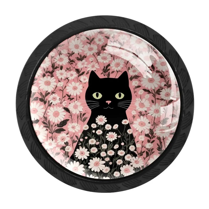 4 Pack Killer Look Pink Daisy And Kitty Crystal Glass Cabinet Knobs Built Tough For Kitchen Cupboards And Super Smooth Dresser Drawer Pulls Top Notch Hardware