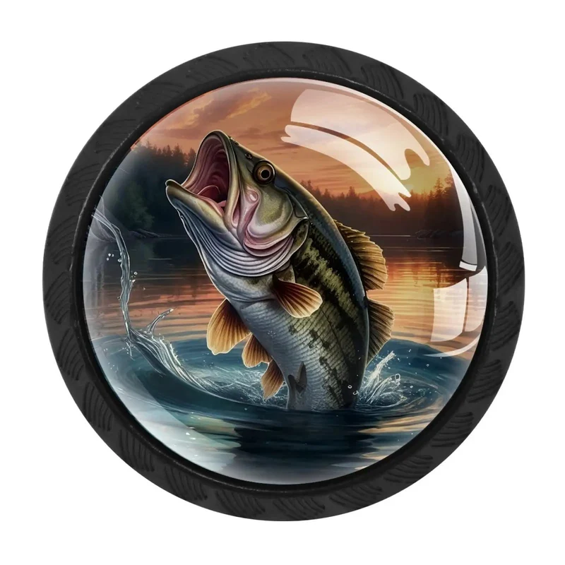 Slick Retro Fish Crystal Cabinet Knobs And Drawer Pulls Durable Ab Hardware Rust Proof Stainless Screws Fresh Dresser Handles Four Pack Straight Fire Kitchen Cupboard Decor Upgrade Your Home Vibes Now
