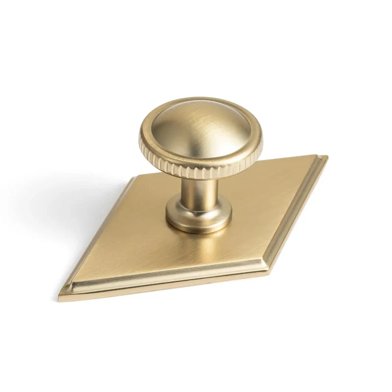 Slick Champagne Bronze Cabinet Knobs Pairing Fresh Rhombus Backplates With Fluted Dome Heads Brings Top Shelf Style To Your Kitchen Remodel Or Bathroom Refresh Alongside Three And A Half Inch Size Including A Set Of Six Go To Picks