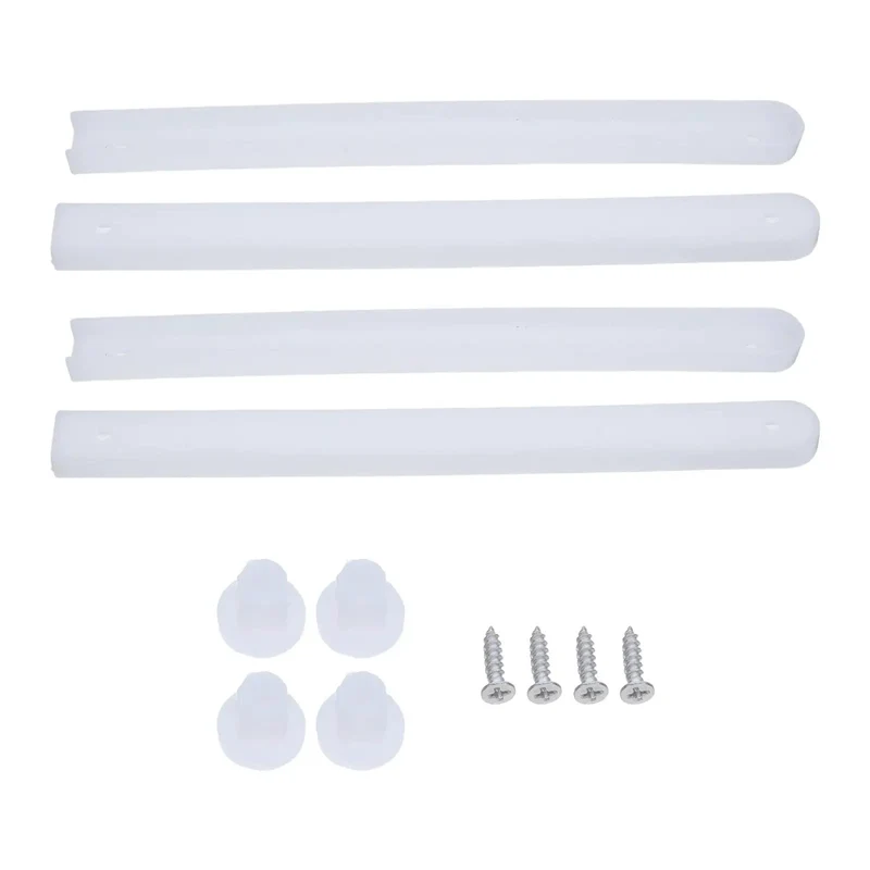 Two Piece White Plastic And Metal Drawer Slide Rail Kits With Heavy Duty Mounting Screws For Total No Sweat Diy Assembly And Smooth Kitchen Furniture Gliding