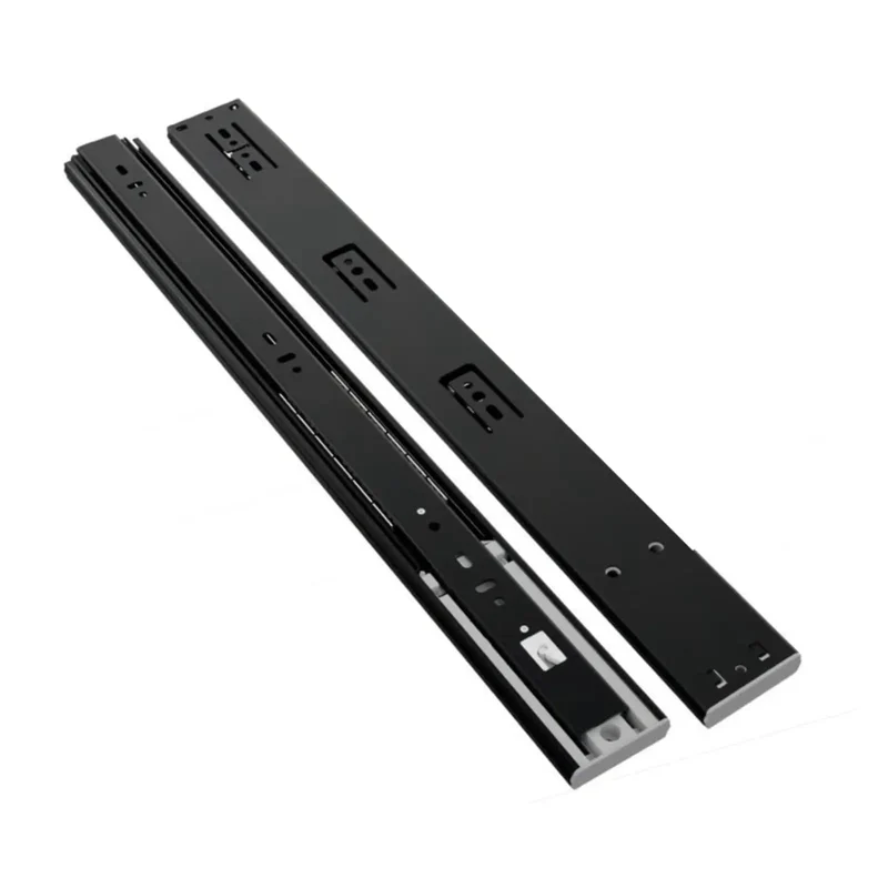 Heavy Duty 45Mm Push To Open Drawer Slides Dead Silent Three Section Cabinet Glides Smooth Ride Pull Out Tracks For Home Furniture Hardware 12 Inch Length No Nonsense Design