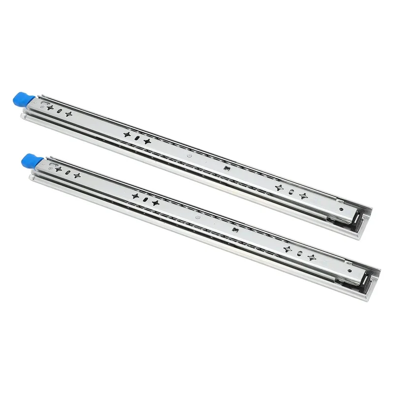 Heavy Duty Self Locking Drawer Slides 12 Inch Side Mount Extension Glides Featuring Triple Locking Mechanism For Rock Solid Cabinet Setup And Dead Nuts Secure Positioning