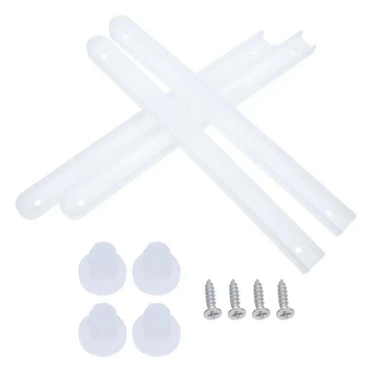 Two Sets Bottom Mount Drawer Slides With White Plastic Metal Rails For Smooth Glide Motion And No Sweat Assembly Ideal For Cabinet Replacement Track And Home Furniture Upgrades