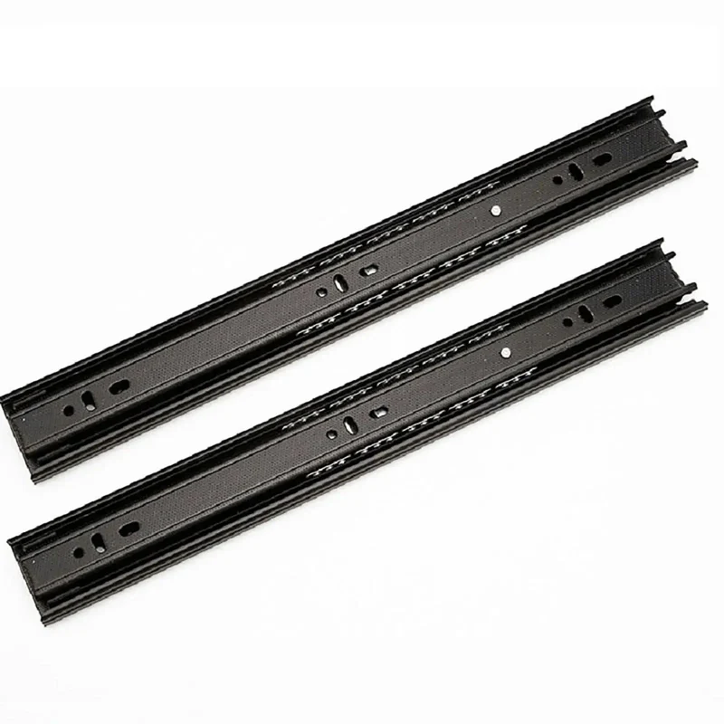 One Pair Three Stage Drawer Slides Cold Rolled Steel Built Tough As Nails Heavy Duty Closet Glides Roll Whisper Quiet Cabinet Track Made To Handle Up To Seventy Seven Pounds