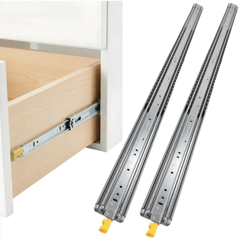 Heavy Duty Ball Bearing Drawer Slides With Hella Sturdy 500 Pound Capacity 76 Inch Side Mount Cabinet Runners Full Extension Quiet Glide Integrated Lock No Sweat Setup For Secure RV Tool Storage