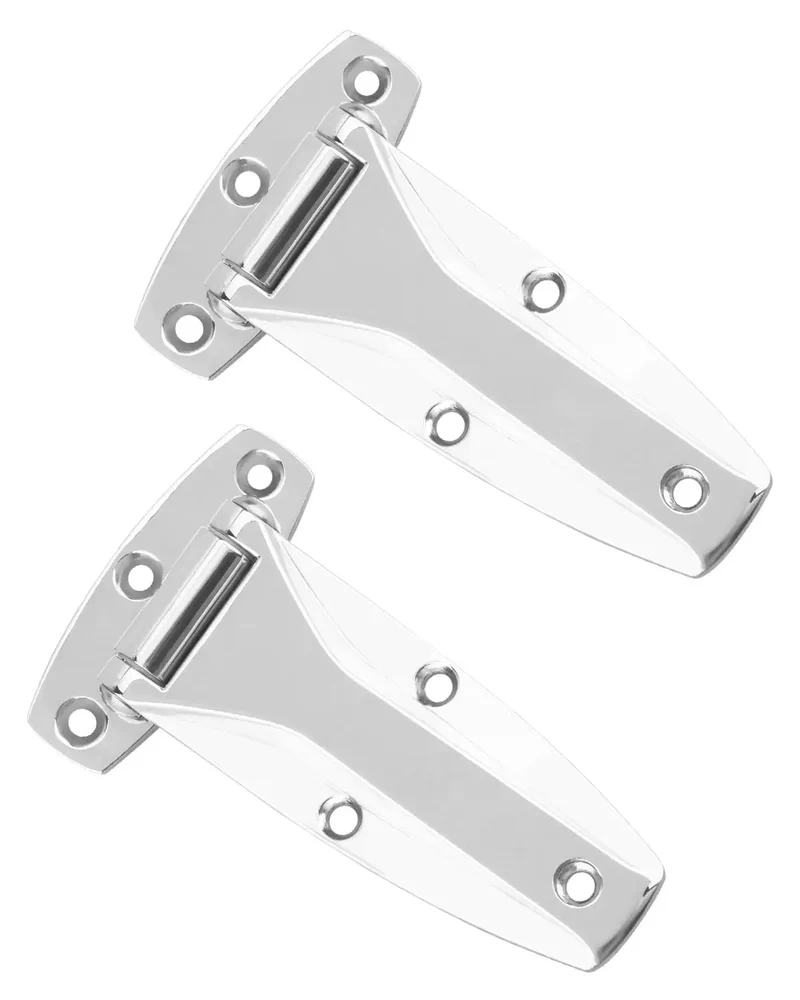 Two Pack Heavy Duty Chrome Zinc Alloy R V Door Hinges For Travel Trailers And Fifth Wheel Campers Plus Walk In Refrigeration Cooler Mounts And Bbq Grill Smocer Hardware Kit Wit Complete Bolt Set Inclued