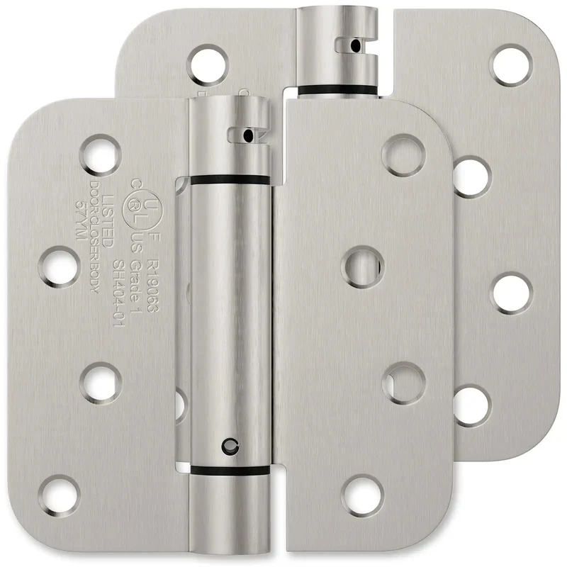 Heavy Duty 4 Inch Satin Nickel Self Closing Door Hinges Featuring Tough As Nails Adjustable Tension And Knockout Auto Close Action For Breezy Exterior Or Interior Door Swaps Without All The Fuss