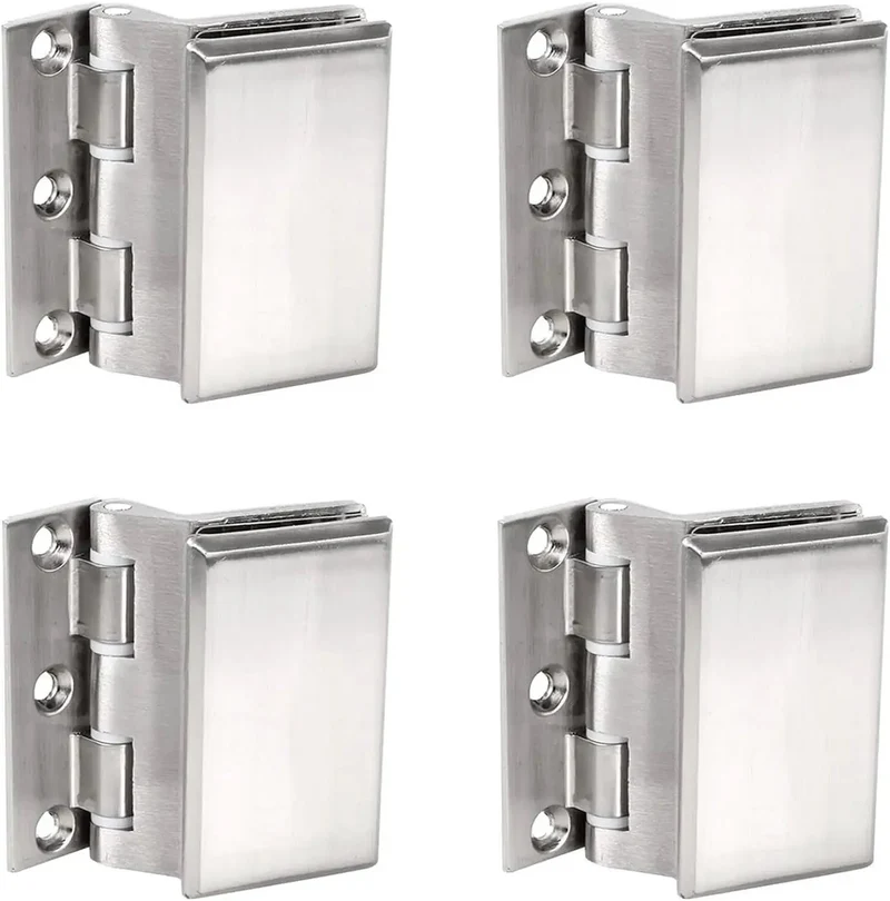 Heavy Duty Stainless Steel Glass Door Hinges Four Pack Silky Smooth Sliding Window Clip Hardware For Office Spaces Crafted To Glide Quietly And Handle Daily Use Like A Champ