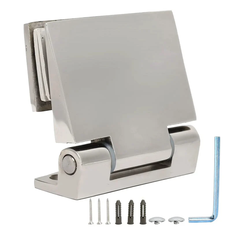 Heavy Duty Stainless Steel Glass Door Hinges For 90 Degree Frameless Showers Adjustable With Flexible Rubber Pads Tailored For Busy Households And Everyday Family Homes