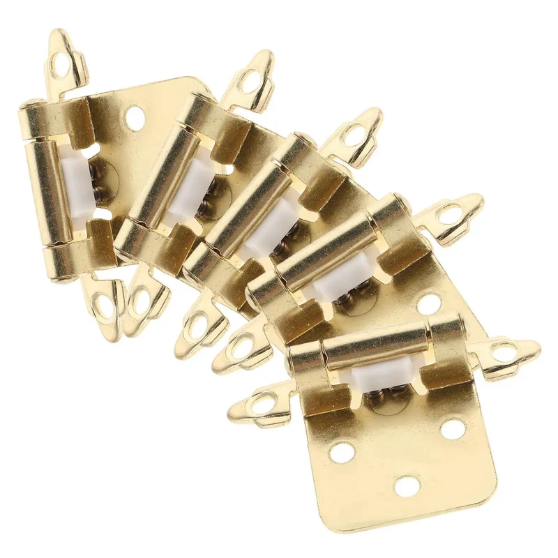 5-Pack Heavy-Duty Steel Self-Closing Spring Hinges for RV Rig and Camp Trailer Doors Semi-Hidden Half Overlay Auto Door Closer for Cabinets and Wood Furniture Built Tough