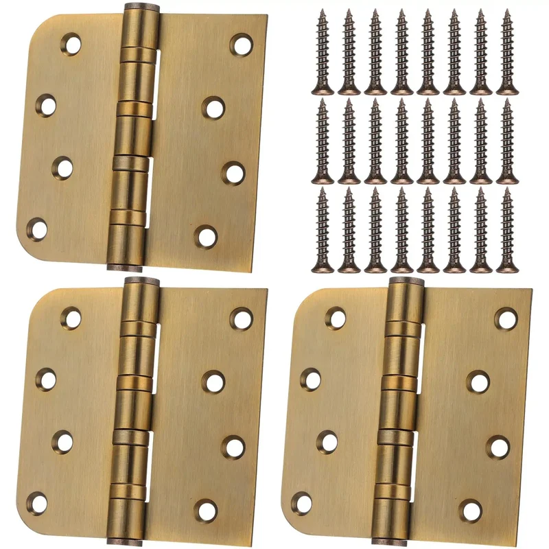 Heavy Duty 4X4 Ball Bearing Exterior Door Hinges 3 Pack Smooth Swinging Premium Hardware Kit Comes With Mounting Screws Built Tough For Quick Interior Or Exterior Door Swaps And Upgrades
