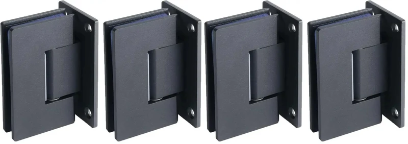 Heavy Duty Stainless Steel Shower Door Hinges For Frameless Glass Bathroom Walls With 90 Degree Swivel Design Rock Solid Operation Matte Black Finish Replacement Parts Pack Of Two