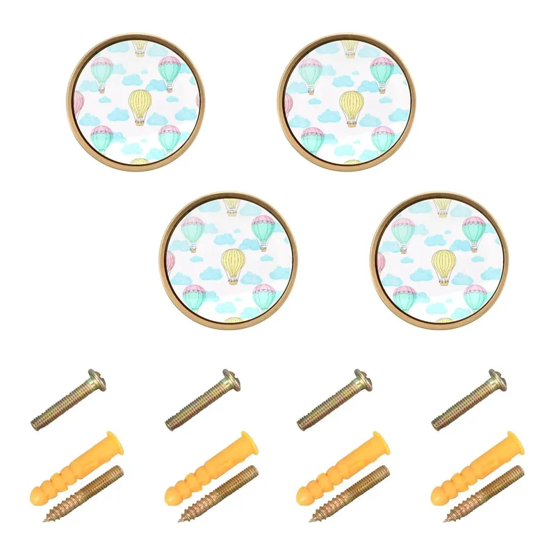 Level Up Your Space Game With This Set Of 4 Premium Gold Hot Air Balloon Cabinet Knobs Featuring Smooth Zinc Alloy Grip And Quick Screw Mounts For Hassle Free Room Makeovers That Seriously Impress