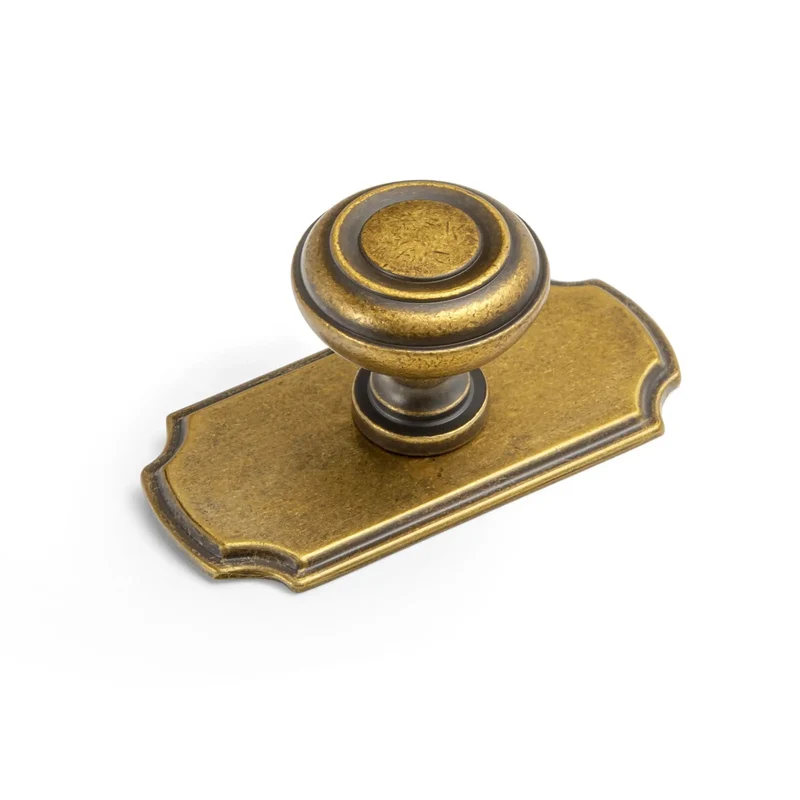Top Shelf Antique Brass Cabinet Knobs With Killer Scalloped Backplates And Hella Durable Build For Fresh Kitchen And Bathroom Renovations Two Point Seven Five Inch Width Six Pack