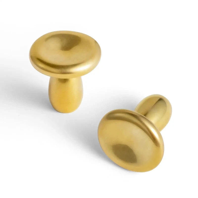 Top Shelf Unlacquered Brass Cabinet Knobs Straight Up Modern Round Dish Hardware Featuring Live Patina Finish 1.18 Inch Face Width For A Cool Kitchen Revamp Two Pack Bundle
