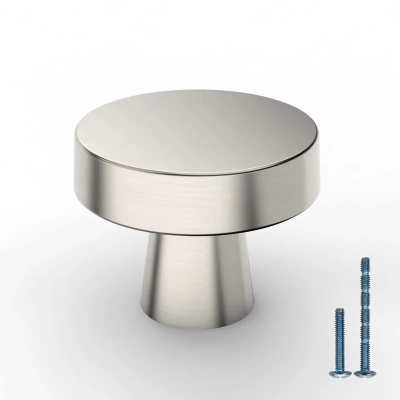 Brushed Satin Nickel Cabinet Knobs Six Pack Zinc Alloy Drawer Pulls Upgrade Your Kitchen Setup Heavy Duty Handles Slick Satin Sheen Quick Snap Install For Standard Drawers Solid Grip Everyday Durability