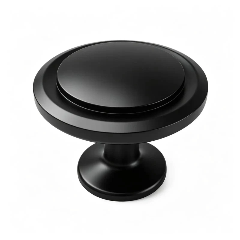 Slick Matte Black Cabinet Knobs Heavy Duty Zinc Alloy Smooth Grip Easy Install Kitchen Refresh Solid Wide Base Covers Screw Marks Premium Top Shelf Hardware For Cupboards And Drawers Quick Room Upgrade