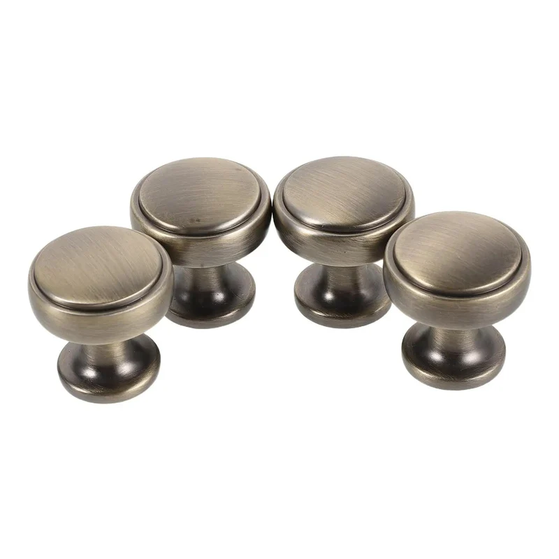 4 Pack Brushed Zinc Alloy Cabinet Pulls Single Hole Drawer Handles For Kitchen Cabinetry Bedroom Dresser Bathroom Vanity Wardrobe Hardware Solid Build Secure Grip Install Foolproof One Hole No Fuss Rust Treated Finish Kick Up Your Home Style Instantly.