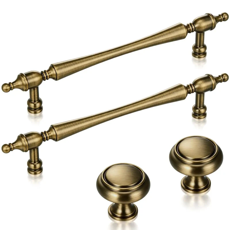 Heavy Duty Antique Brass Cabinet Hardware 20 Pack Sweet Vintage Looks Tough As Nails Brushed Drawer Pulls And Knobs Totally Transform Your Kitchen Cabinets