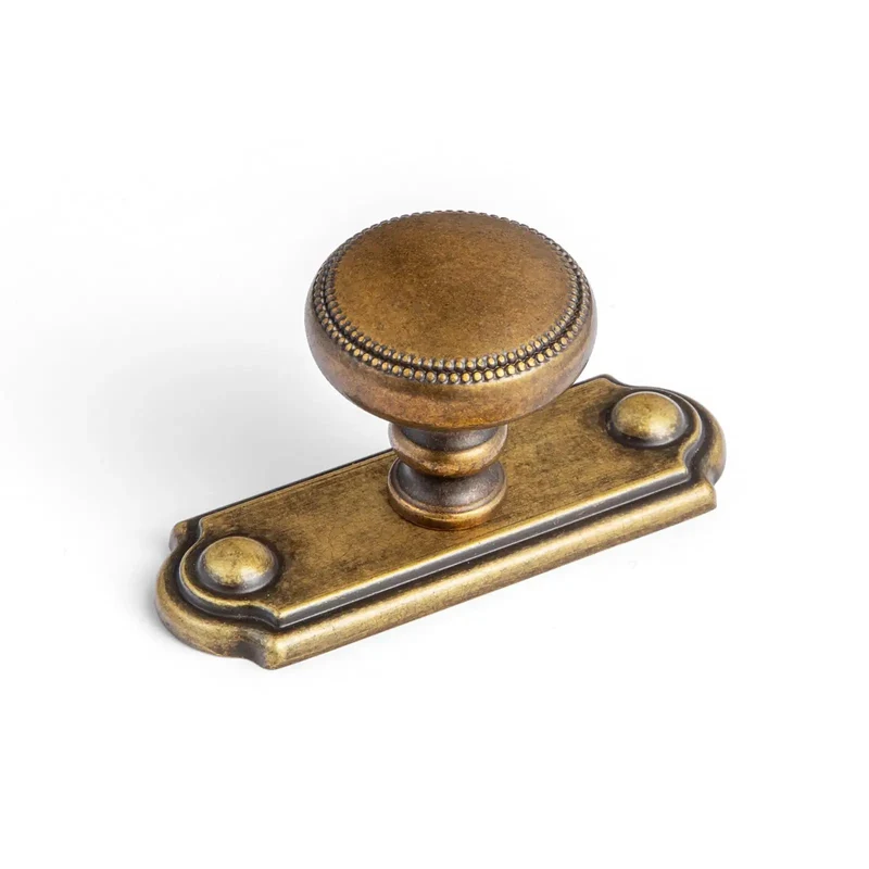 Killer Style Beaded Zinc Alloy Cabinet Knobs With Backplate Antique Brass 6 Pack For Kitchen Cabinets And Drawer Upgrades Rock Solid Rust Proof Hardware That Gives Your Furniture Major Glow Up