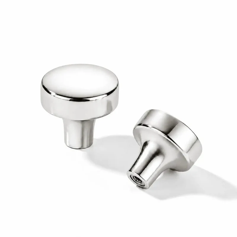 Top Shelf 10 Pack 1-1/4 Inch Heavy Duty Solid Round Cabinet Knobs Polished Nickel Kitchen Drawer Pulls And Dresser Handles Ultra Smooth Finish Premium Grade Furniture Hardware Bundle