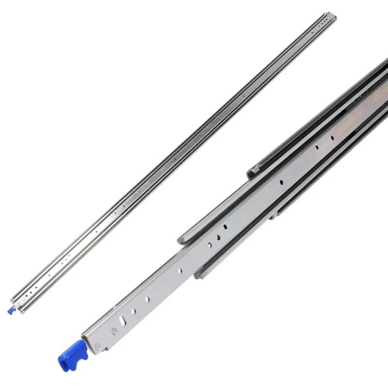 Heavy Duty Drawer Slides With Secure Locking Latch 300 Lbs Full Extension Side Mount Steel Rails Smoother Than Butter And Built Tough For Any Rugged Workshop Or Garage Storage Setup