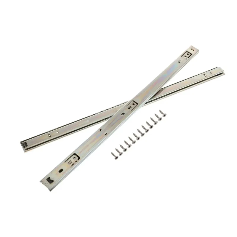 Heavy Duty Side Mounted Ball Bearing Drawer Slides Pair Thickened Cold Rolled Steel Full Extension Cabinet Slide Rails Delivering Slick Silent Glide Action Built Solid For Daily Grind Storage Projects