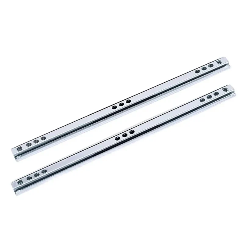 Rock Solid Iron Two Section Ball Bearing Drawer Slide Rail Buttery Smooth Two Way Chute Guide For Tight Cabinet Storage Built Tough With Zero Friction Operation