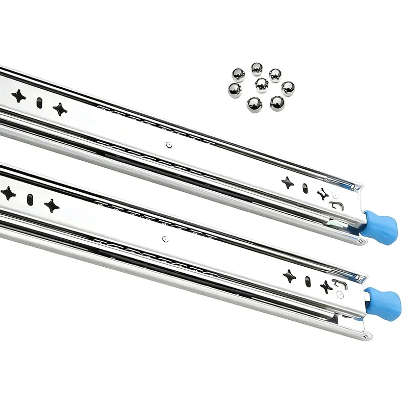 Top Shelf Full Extension Ball Bearing Drawer Slides Side Mount Track Replacement With Safety Lock For RV Camper And Garage Shelving Crafted Heavy Duty From Cold Rolled Steel 52 Inch