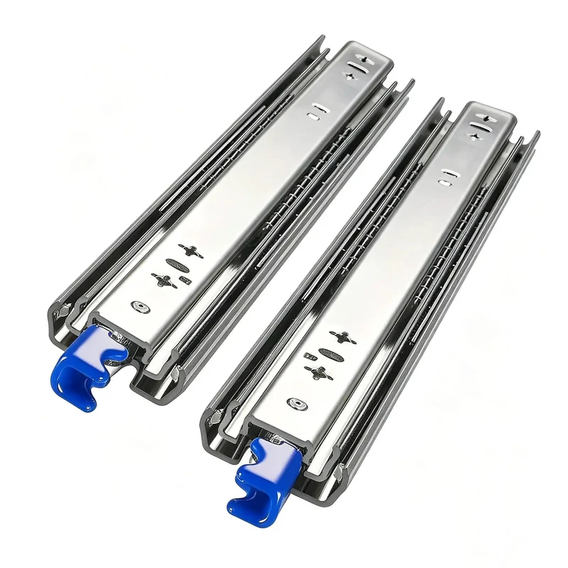 Heavy Duty Drawer Slides With Secure Lock And Full Extension Ball Bearings Side Mount Rails Built Tough For Rv Chests Toolboxes Workbenches And Cabinet Drawers At Fifty Eight Inches Long