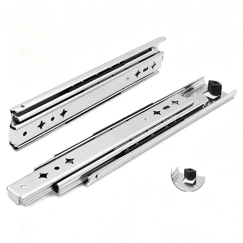 Full Extension Side Mount Drawer Slides With Double Row Ball Bearing Metal Runners For Dressers And Kitchen Cabinets 28 Inch Locking Heavy Duty Smooth As Butter Glide Zero Fuss Installation Rust Proof Build Designed For Daily Grind