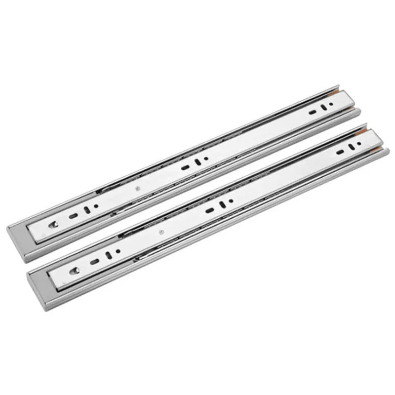 Silent Heavy Duty Cabinet Drawer Slides Featuring Three Section Steel Rails That Roll Real Smooth For Effortless Gliding And Durable Replacement Tracks Built To Handle Daily Kitchen Or Office Organization