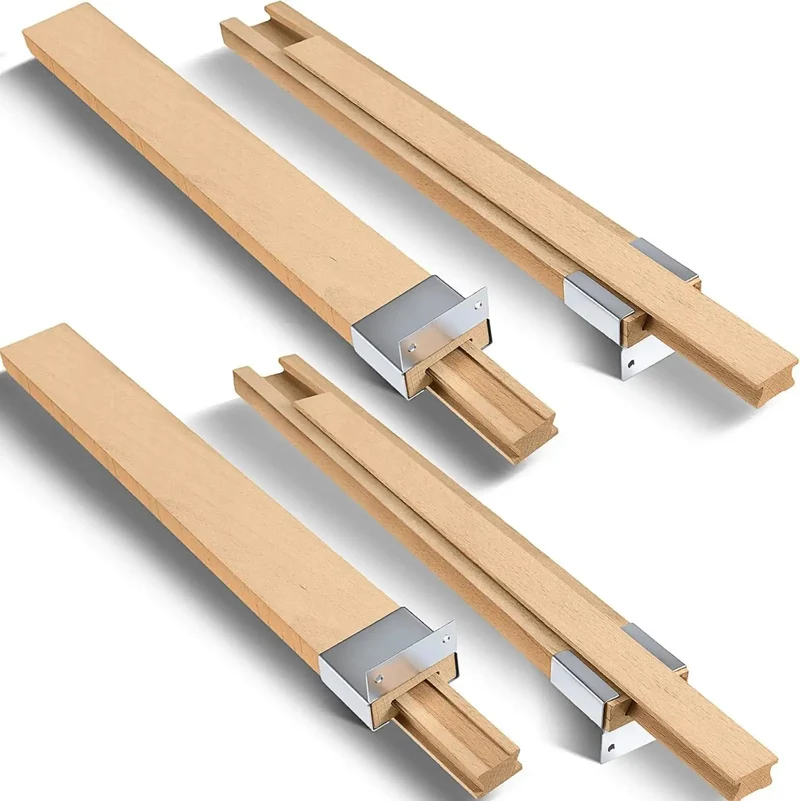 4 Pack Wooden Drawer Slides 14 Inch Bottom Mount Tracks Replacement Runners For Cabinet Fix Solid Wood Construction With Metal Glides Smoother Than Butter No Wobble Heavy Duty Hardware For DIY Projects And Home Reno