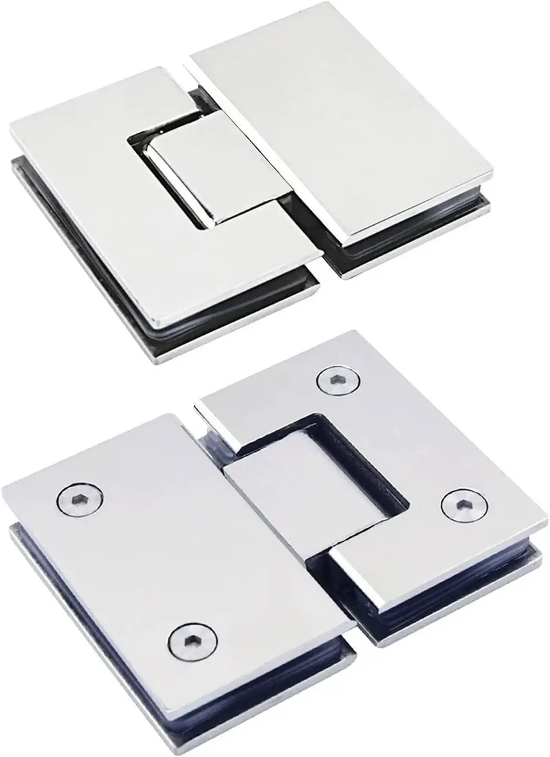 Rock Solid 180 Degree 304 Stainless Steel Glass Door Hinges Two Pack Heavy Duty Double Action Replacement Parts For Shower With Smooth Spring Back Function A Total Game Changer For Your Bathroom Renovation Project
