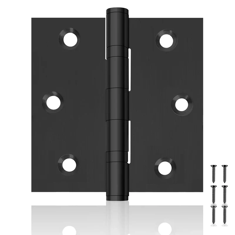 Heavy Duty Black Stainless Steel Door Hinges Six Pack With Non Removable Pin For Smooth As Butter Swing And Built Tough Security On All Your Professional Exterior Door Projects