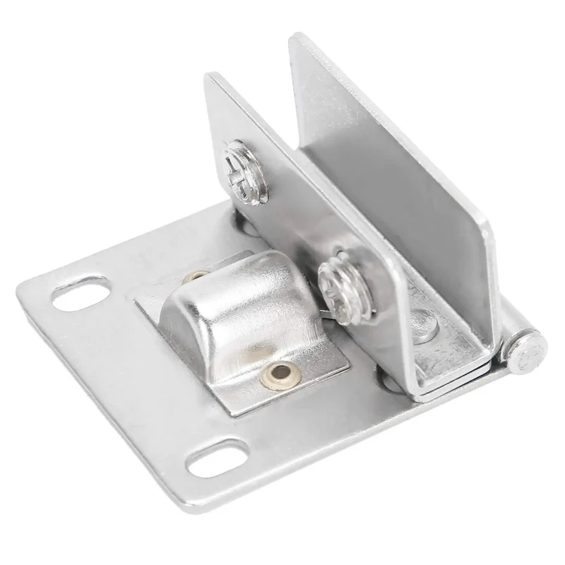 Rock Solid Heavy Duty Stainless Steel Glass Door Hinge With Non Slip Gasket And Anti Scratch Pads Secure Cabinet Clamp Kit For Swinging Panels Pantry Shelving And Kitchen Cupboards