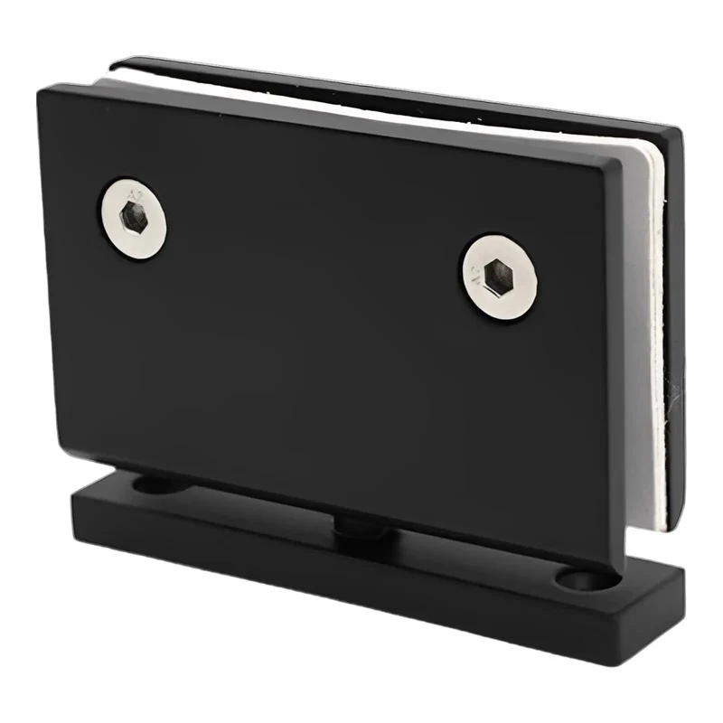 Heavy Duty Frameless Shower Door Hinge With Sleek Matte Black Finish Bulletproof 304 Stainless Steel Pivot Clamp Built Tough For Wet Bathrooms Easy Install Hardware