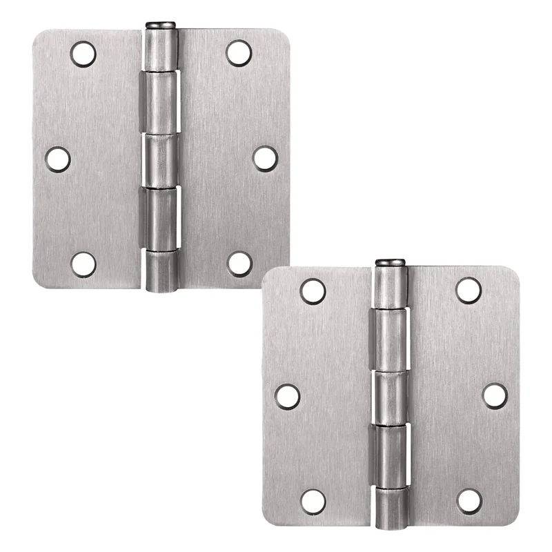 Heavy Duty Satin Nickel Interior Door Hinges 2 Pack Steel Construction With Slick Radius Corners For Hassle Free Residential Doors And Durable Replacement Gear That Seriously Stands Up