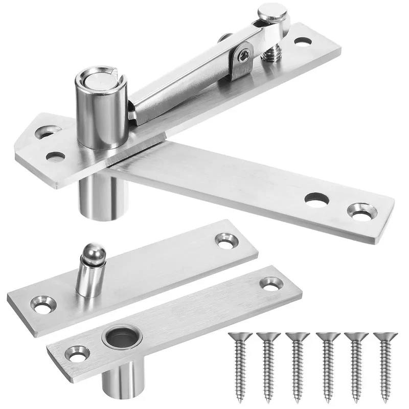 Heavy Duty Hidden Door Pivot Hinge For Wood Doors Provides Full Rotation Concealed Door Hinges Silver Steel Finish Smooth As Butter Glide Kickass Build Quality