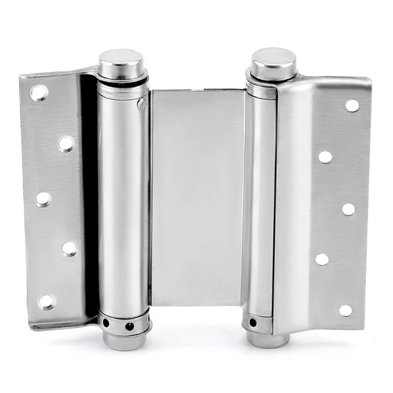 Heavy Duty Stainless Steel Auto Closing Hinges 4 Pack Double Action Pivot Spring Loaded Brushed Finish Rustproof Swing Door Hardware Built Like A Tank For Smooth Automatic Closure On Commercial Restaurants Or Shops
