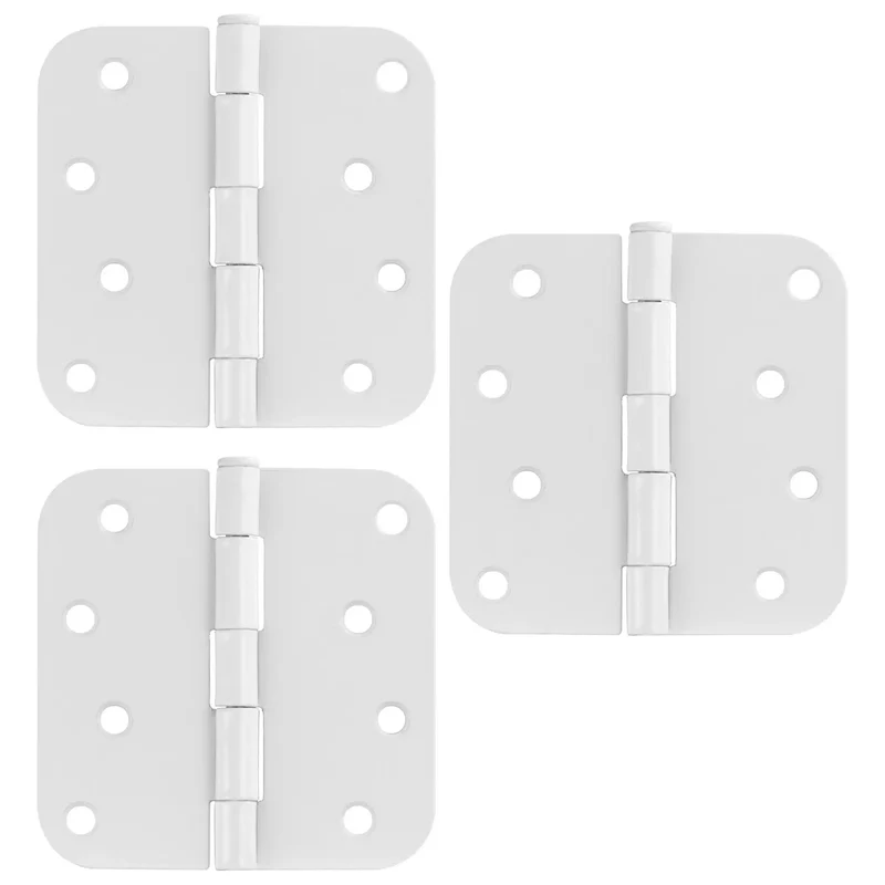 Heavy Duty 4 Inch Interior Door Hinges White Steel 3 Pack Smooth Swinging Removable Pin Pre Lubricated Residential Home Replacement Top Shelf Hardware No Sweat Quick Setup For Standard Doors
