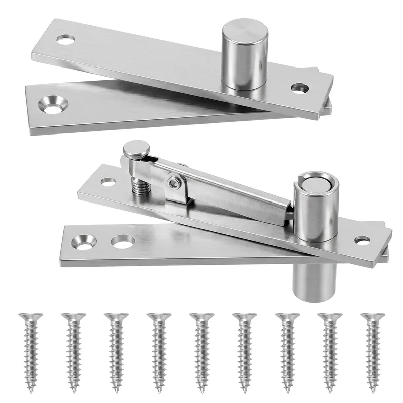 Rock Solid Stainless Steel Hidden Door Hinges Heavy Duty Pivot Hardware with Smooth Rotation Silver Finish Concealed Design for Wood and Aluminum Frame Doors that Install like a Dream and Last Forever