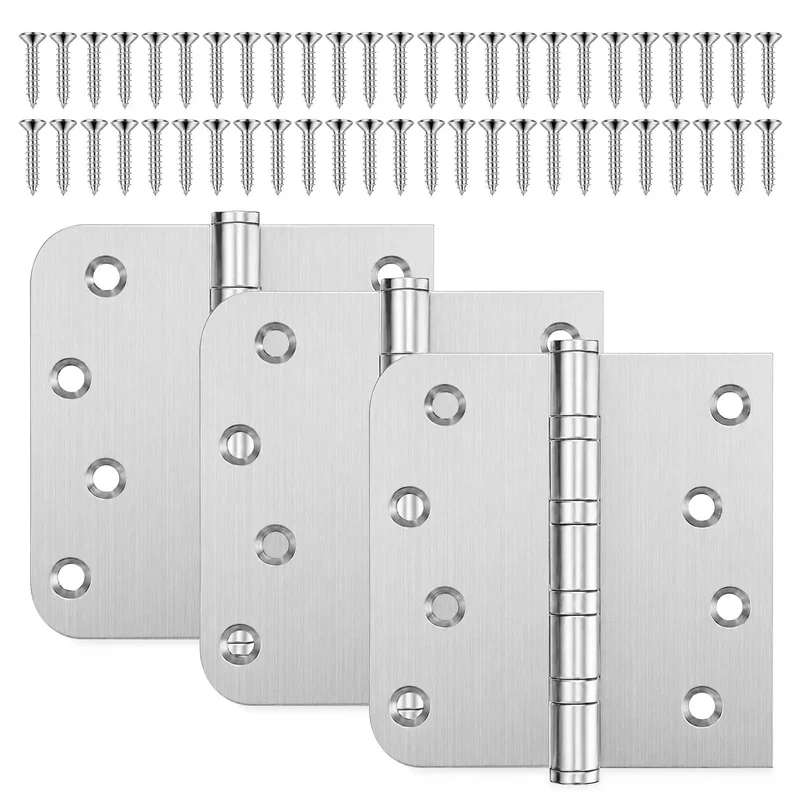 3 Pack Heavy Duty 304 Stainless Steel Door Hinges With Ball Bearings Built Like A Beast No Sweat Rust Protection Square 4X4 Inch Plates Smooth Swing For Interior Wooden Doors Cabinet Hardware And DIY Fixer Upper Renovations