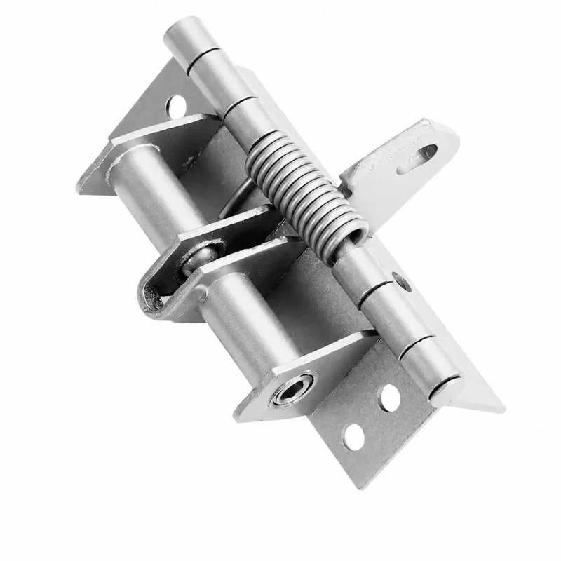 Automatic Concealed Self Closing Door Hinge With Heavy Duty Spring For Solid Wood Entryways Silver Painted Steel Build Premium Hardware Kit Included For No Sweat Setup
