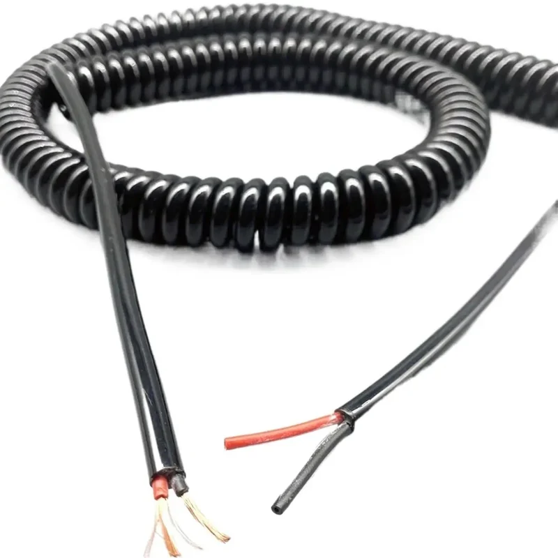 No Worries Two Core Coiled Power Cord With Quick Zip Spiral Extension Cable 15mm Square Wiring For Tight Spaces And Smooth Rewind Rugged Construction Stops Tangled Clutter For Everyday Tools And Snappy Reliable Connections