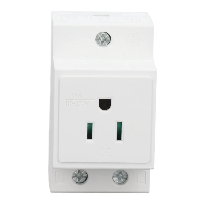 Built Like A Tank Din Rail Power Outlet Socket With Flame Retardant Nylon Housing And Real Deal Copper Conductors For Dependable US Electrical Panels Handling 110 To 250 Volt 15 Amp Draw