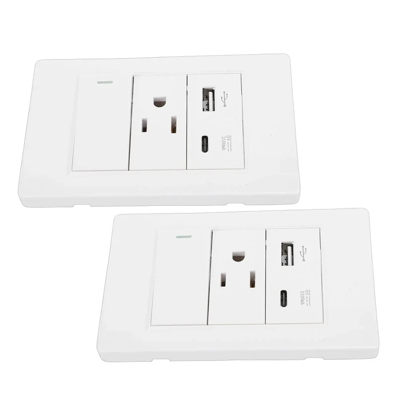 Heavy Duty Dual Wall Plate With Single Toggle 15 Amp Three Prong Receptacle Paired With Ten Watt Usb Charger Built To Survive The Daily Grind Ul Verified Heat Guard White